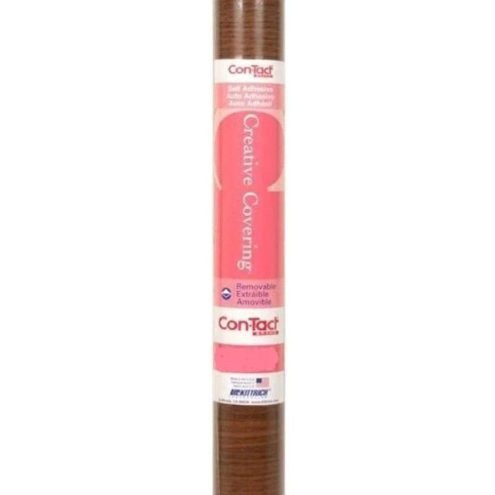 Con-Tact Creative Contact Paper, Tasmanian Walnut, Four Rolls 18" x 24''